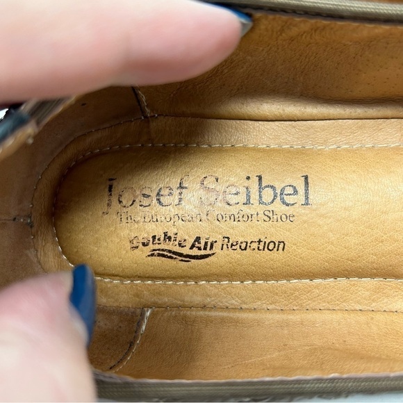 Josef Seibel Pippa Brown Quilted Leather Flats Black Cap Toe Size 37 with Bow - Picture 11 of 13